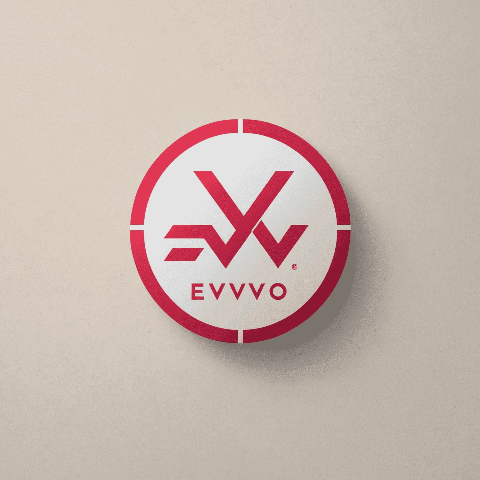 Evivvo logo - A modern, sleek design incorporating red and pink elements, symbolizing hospitality and technology