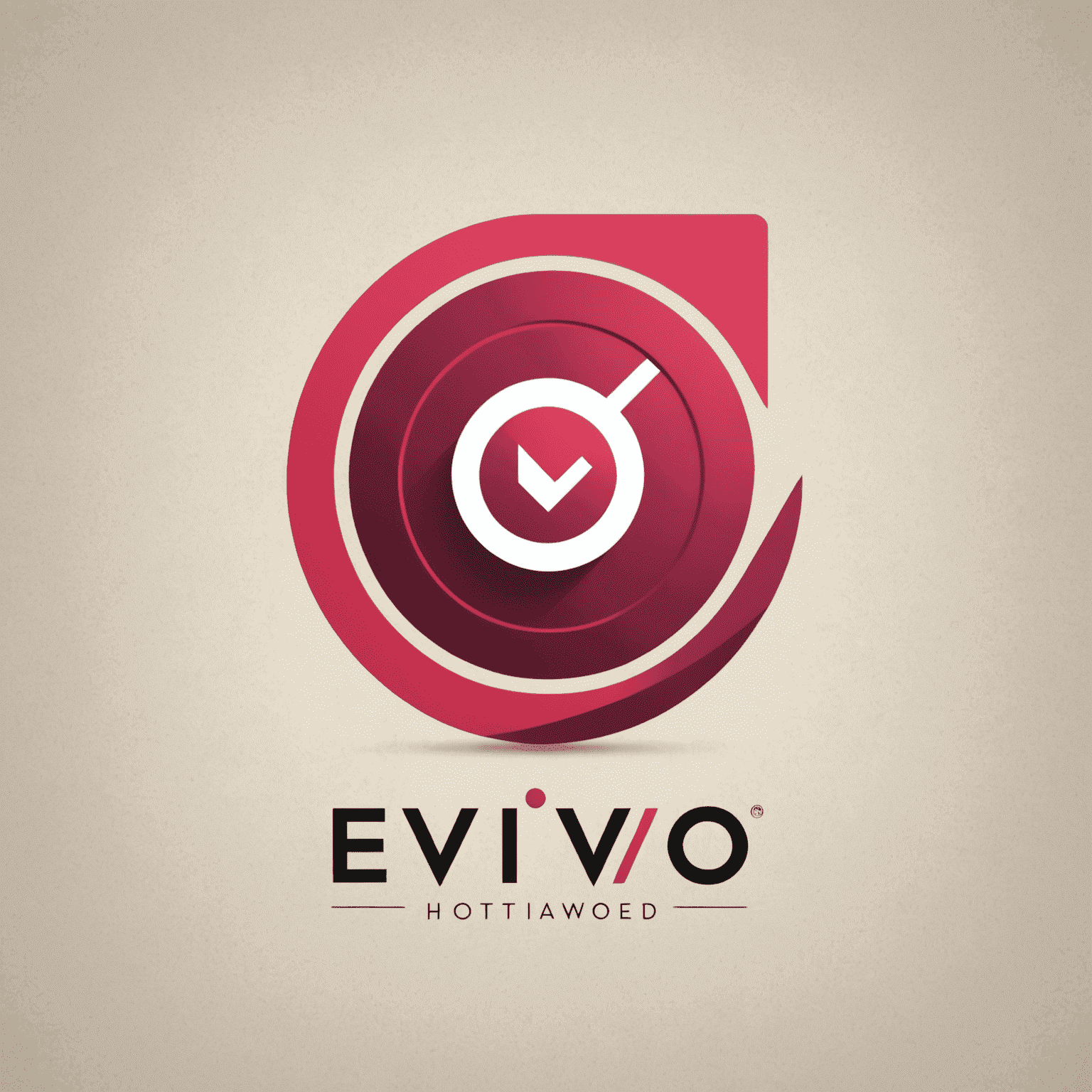 Evivvo logo - A modern, sleek design incorporating red and pink elements, symbolizing hospitality and technology