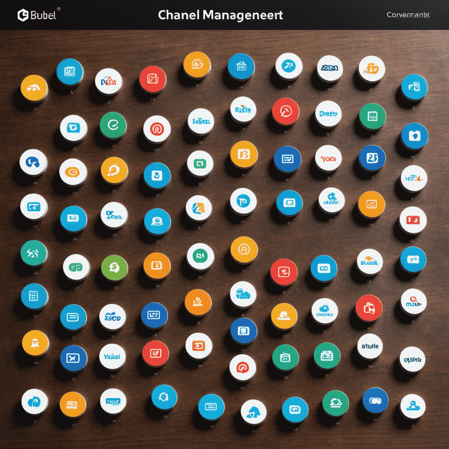 Visual representation of channel management showing multiple booking channels converging into a single platform. The image displays various OTA logos and a central dashboard interface, symbolizing the synchronization of inventory and rates across different distribution channels.
